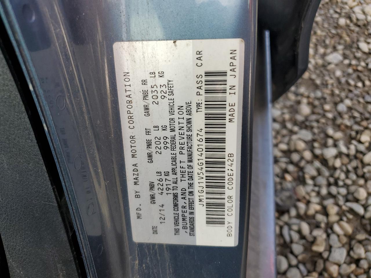 JM1GJ1V54G1401674 2016 Mazda 6 Touring