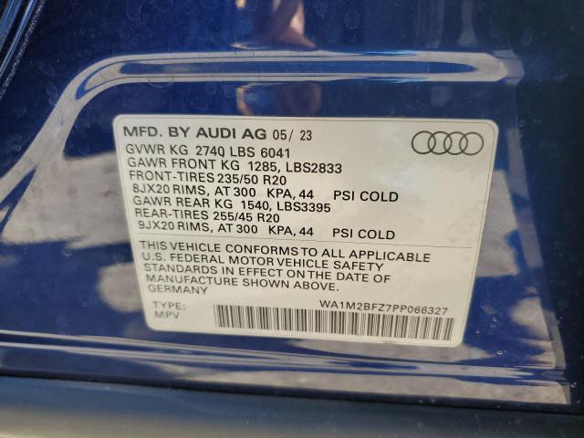 2023 Audi Q4 E-Tron Prestige VIN: WA1M2BFZ7PP066327 Lot: 42521884