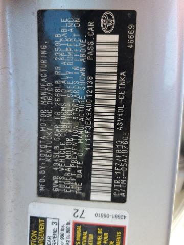 2010 Toyota Camry Base VIN: 4T1BF3EK9AU012138 Lot: 43879704