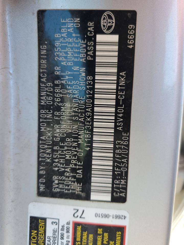 4T1BF3EK9AU012138 2010 Toyota Camry Base