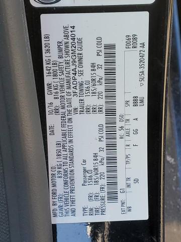 2016 FORD FIESTA 3FADP4AJ9GM204014