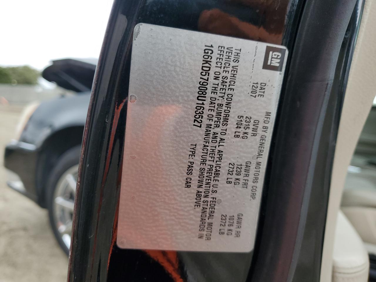 1g6kd57908u163527 1G6KD57908U163527 2008 Cadillac Dts