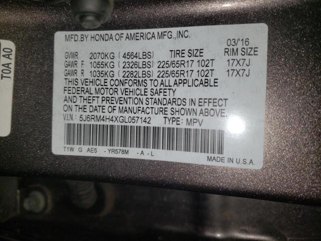 2016 HONDA CR-V SE - 5J6RM4H4XGL057142