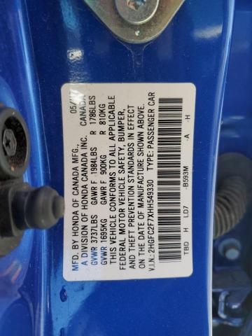 2017 HONDA CIVIC EX 2HGFC2F7XHH549330