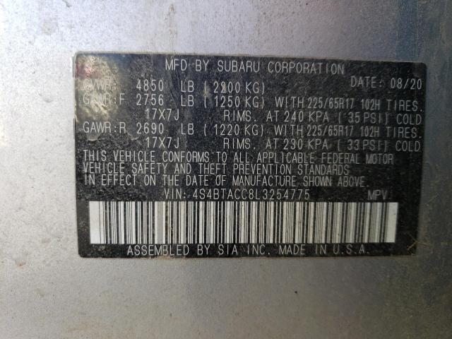 2020 SUBARU OUTBACK PR 4S4BTACC8L3254775