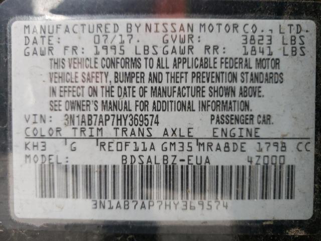 2017 NISSAN SENTRA S - 3N1AB7AP7HY369574