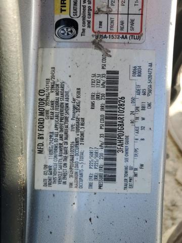 2010 Ford Fusion Sel VIN: 3FAHP0JG8AR102826 Lot: 42229064