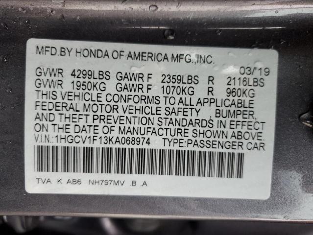 2019 Honda Accord Lx 1.5L(VIN: 1HGCV1F13KA068974