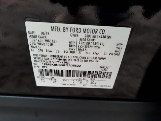 2019 FORD EXPLORER X 1FM5K8D83KGA35622