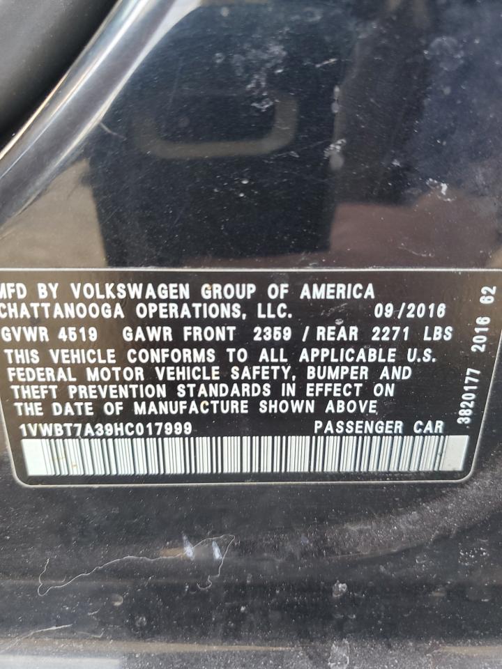 1vwbt7a39hc017999 1VWBT7A39HC017999 2017 Volkswagen Passat Se