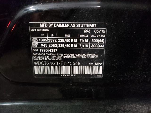 VIN WDCTG4GB7FJ145668 2015 Mercedes-Benz GLA-Class,... no.12