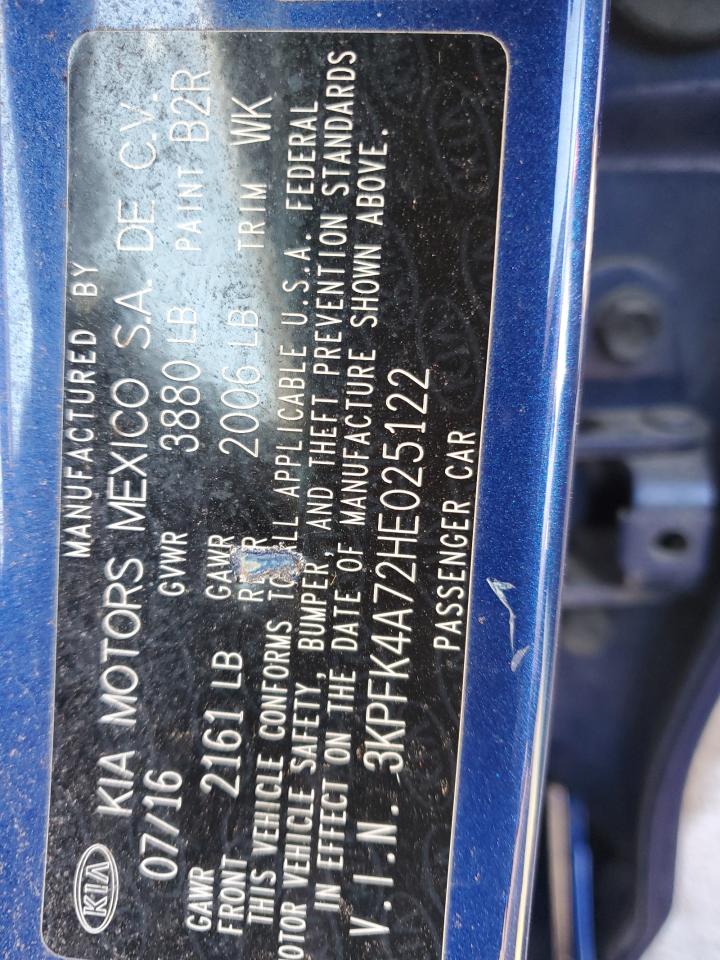 3KPFK4A72HE025122 2017 Kia Forte Lx