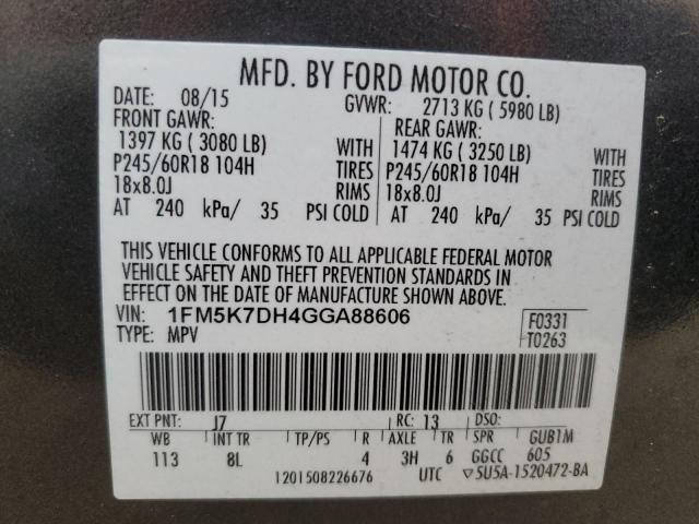 2016 FORD EXPLORER X - 1FM5K7DH4GGA88606