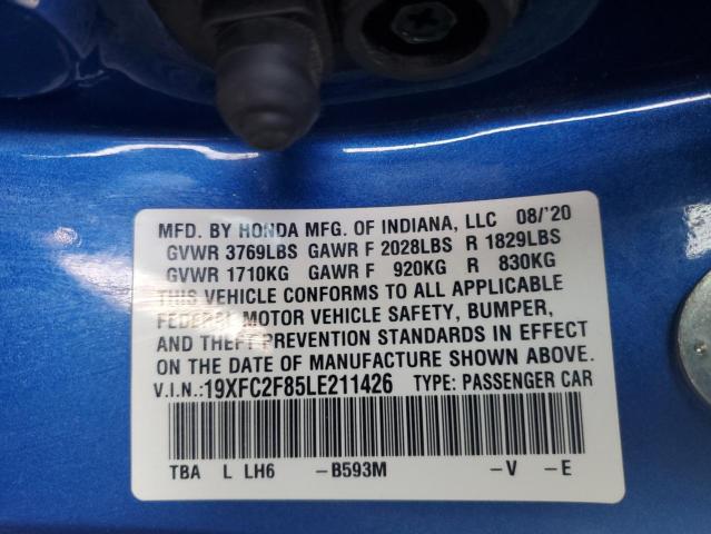 2020 HONDA CIVIC SPOR 19XFC2F85LE211426