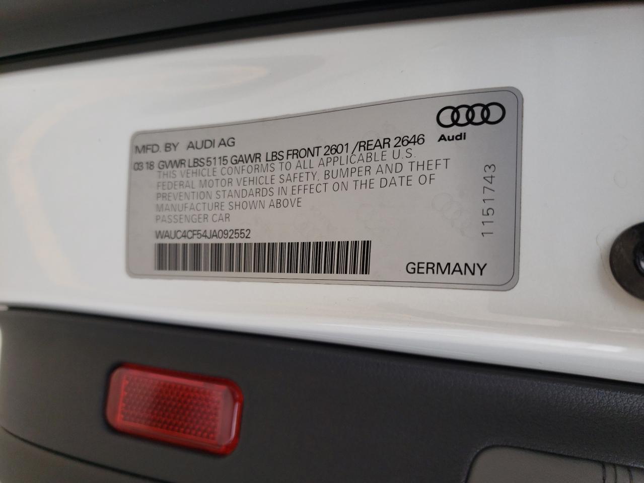 WAUC4CF54JA092552 2018 Audi S5 Prestige