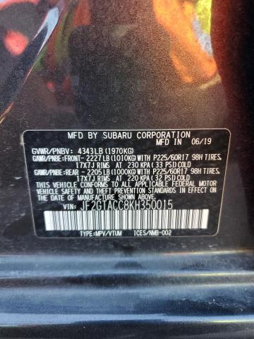 2019 Subaru Crosstrek Premium VIN: JF2GTACC8KH350015 Lot: 41919714