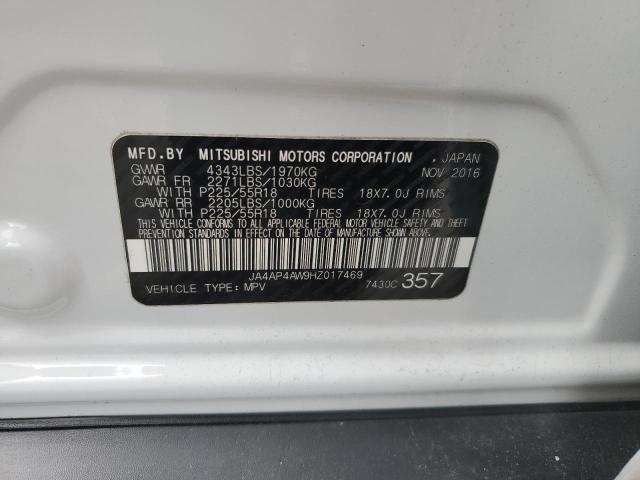 2017 MITSUBISHI OUTLANDER JA4AP4AW9HZ017469