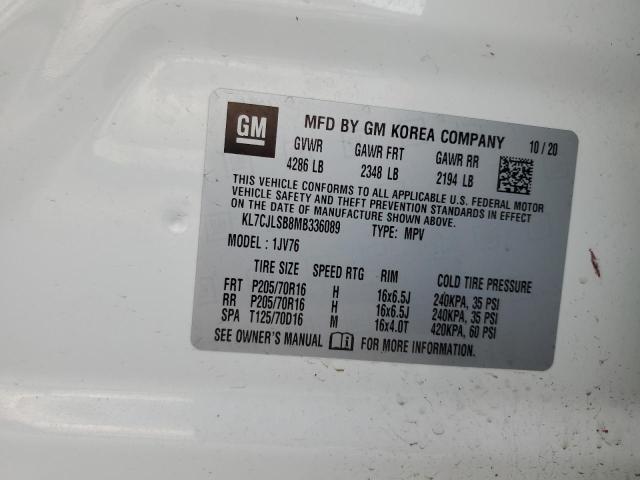 KL7CJLSB8MB336089 Chevrolet Trax 1LT 13