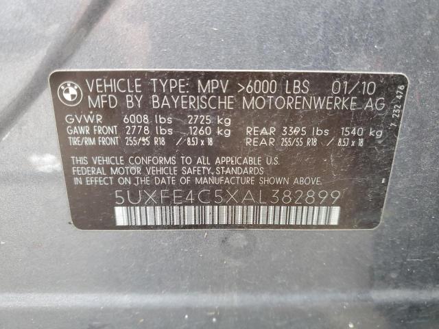 2010 BMW X5 xDrive30I VIN: 5UXFE4C5XAL382899 Lot: 42617654