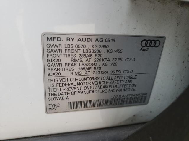 VIN WA1LAAF71HD017960 2017 Audi Q7, Premium Plus no.13