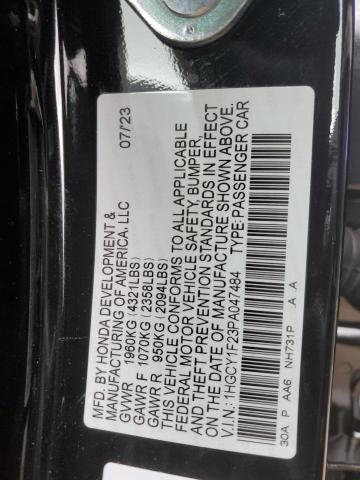 2023 HONDA ACCORD LX 1HGCY1F23PA047484