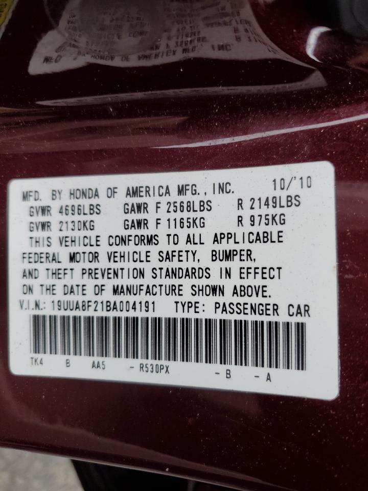 19UUA8F21BA004191 2011 Acura Tl