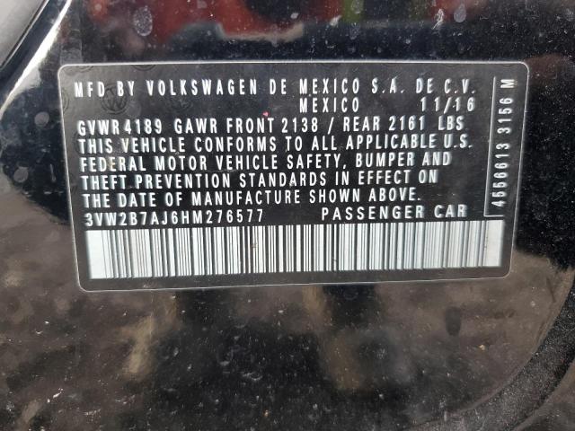 2017 VOLKSWAGEN JETTA S 3VW2B7AJ6HM276577