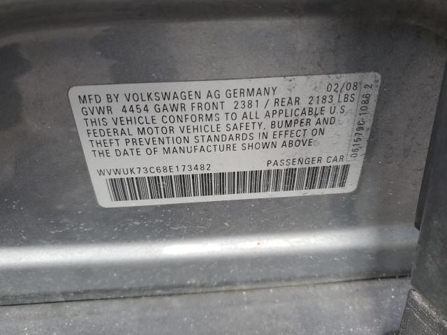 2008 Volkswagen Passat Turbo VIN: WVWUK73C68E173482 Lot: 40898134