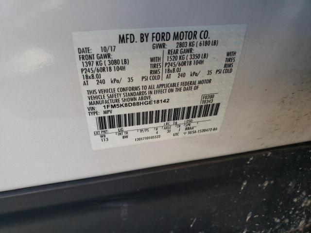 2017 FORD EXPLORER X 1FM5K8D88HGE18142
