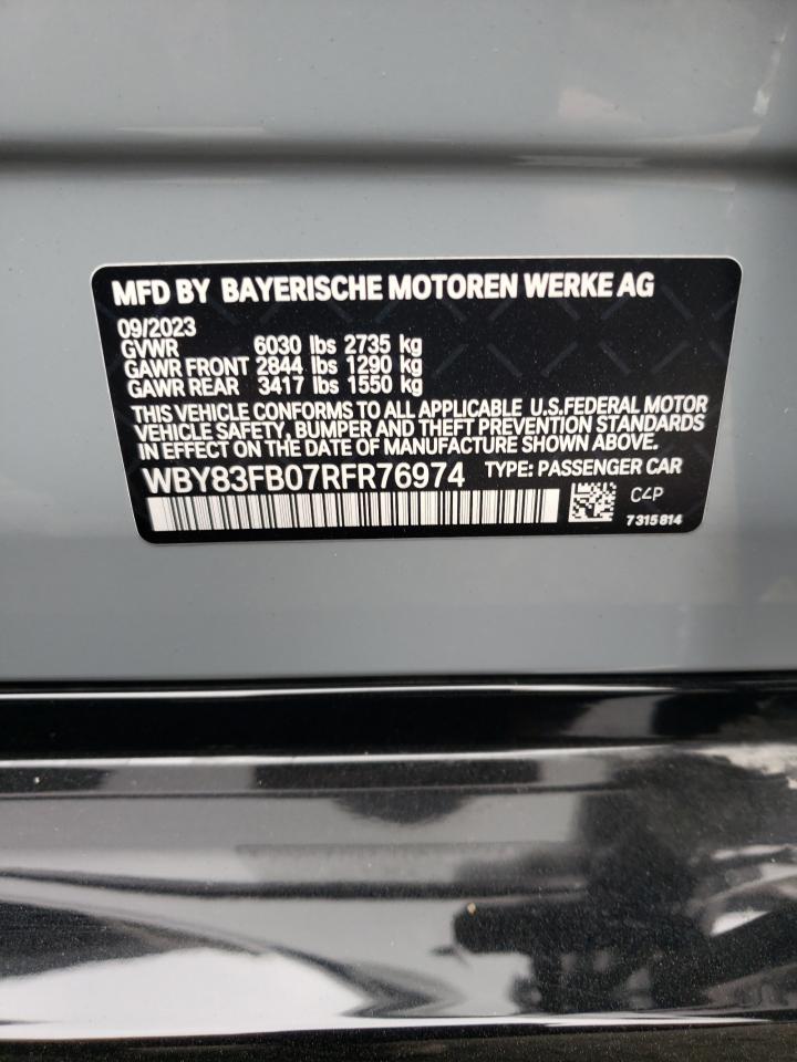 WBY83FB07RFR76974 2024 BMW I4 xDrive40