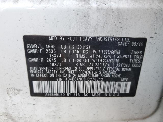2017 SUBARU OUTBACK 2. 4S4BSANC5H3270813