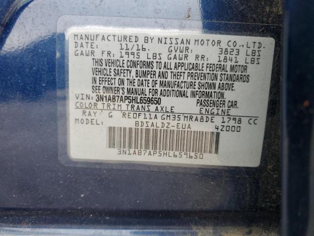 2017 NISSAN SENTRA S 3N1AB7AP5HL659650