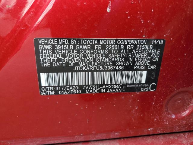 2018 TOYOTA PRIUS - JTDKARFU5J3067486