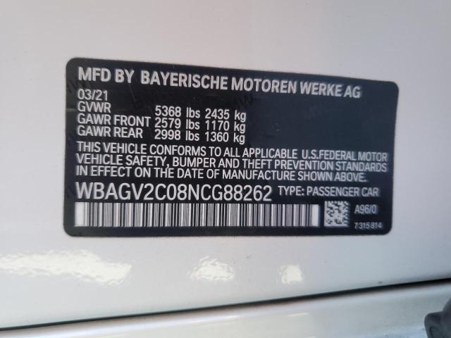 VIN WBAGV2C08NCG88262 2022 BMW 8 Series, 840I no.12