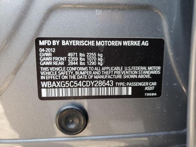 2012 BMW 528 I VIN: WBAXG5C54CDY28643 Lot: 43849044