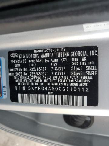 2016 KIA SORENTO LX - 5XYPG4A50GG110112