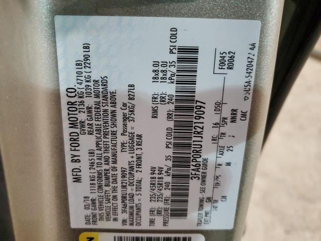 3FA6P0RU1JR219097 2018 FORD FUSION, photo no. 12