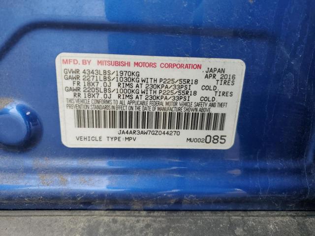 2016 MITSUBISHI OUTLANDER JA4AR3AW7GZ044270
