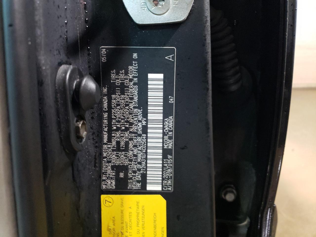 2T2HA31U74C025648 2004 Lexus Rx 330