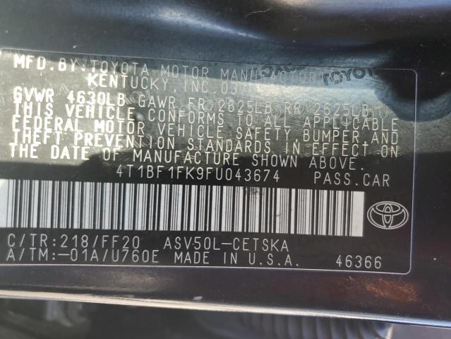 VIN 4T1BF1FK9FU043674 2015 Toyota Camry, LE no.12