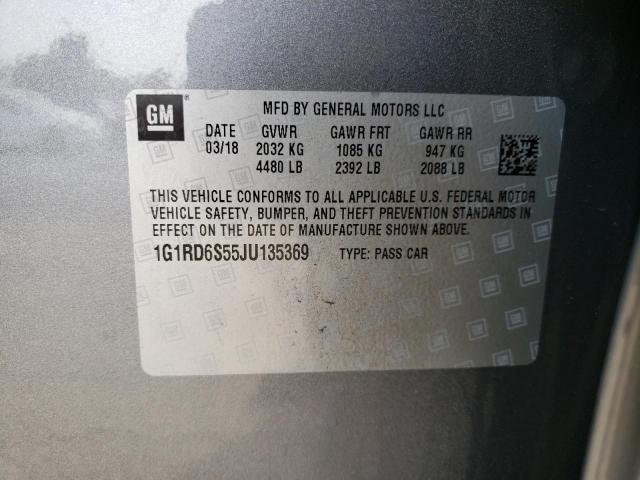 VIN 1G1RD6S55JU135369 2018 Chevrolet Volt, Premier no.12