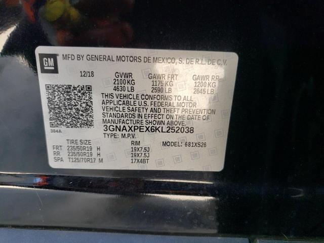 2019 Chevrolet Equinox Premier VIN: 3GNAXPEX6KL252038 Lot: 44391194