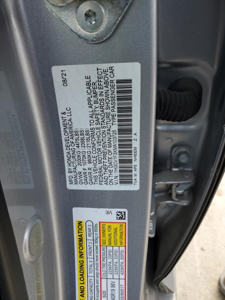 1hgcv1f3xma103725 1HGCV1F3XMA103725 2021 Honda Accord Sport