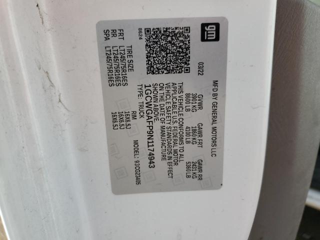 2022 CHEVROLET EXPRESS G2 - 1GCWGAFP9N1174943