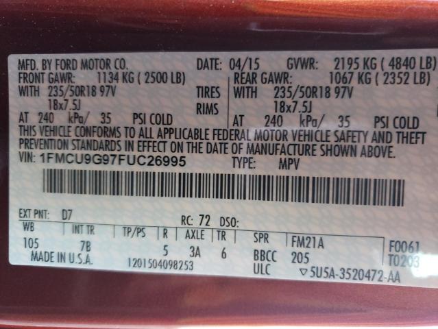 1FMCU9G97FUC26995 2015 FORD ESCAPE - Image 12