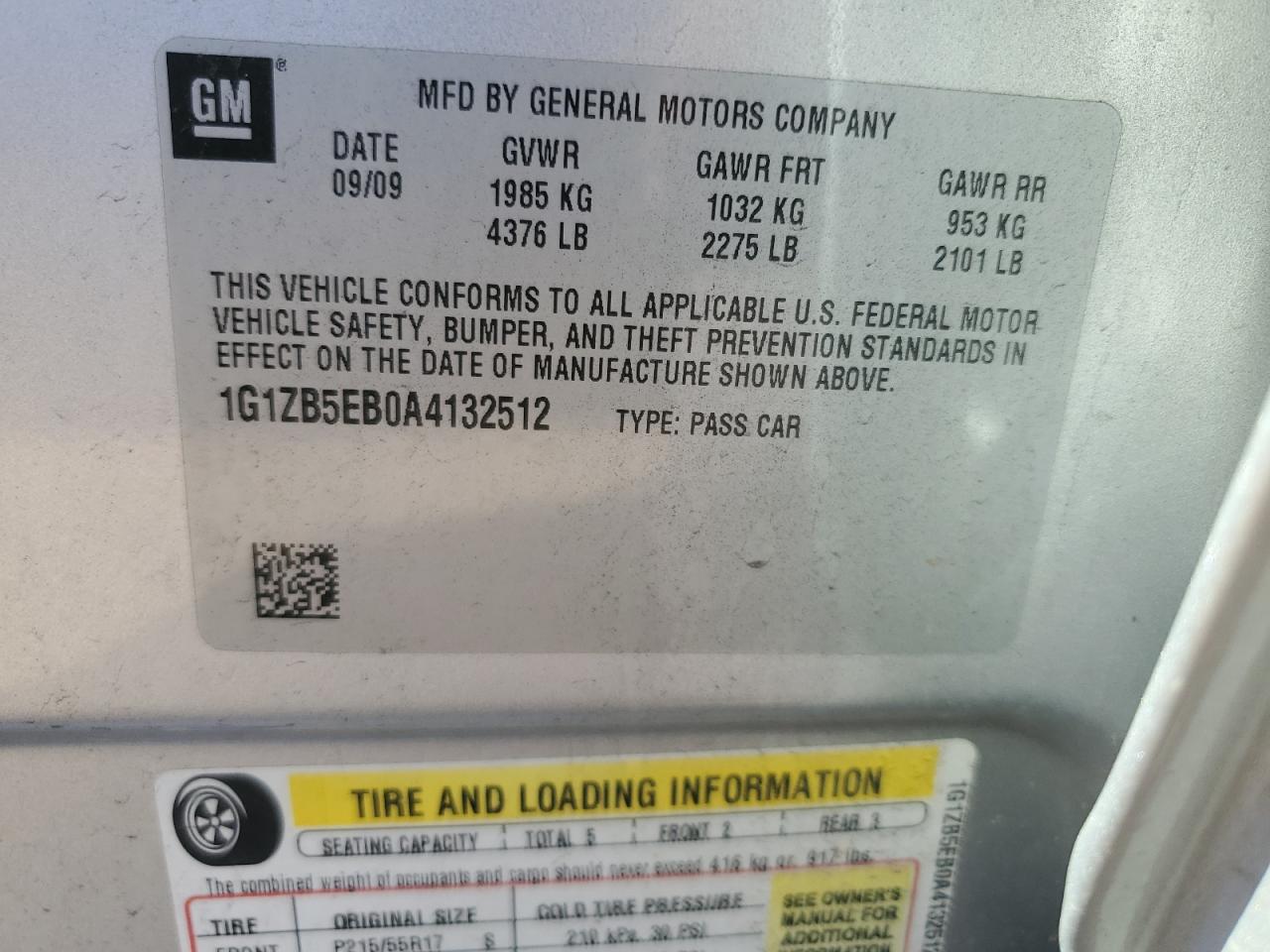 1G1ZB5EB0A4132512 2010 Chevrolet Malibu Ls