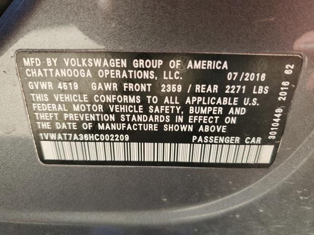 1VWAT7A36HC002209 2017 Volkswagen Passat S