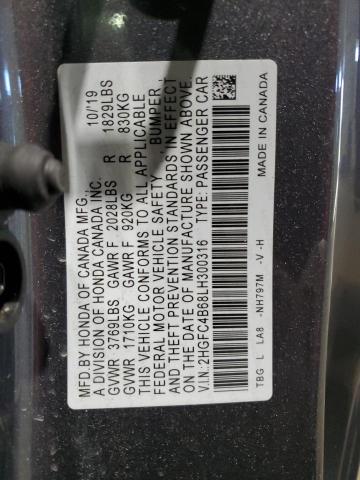 2020 Honda Civic Lx VIN: 2HGFC4B68LH300316 Lot: 40419854