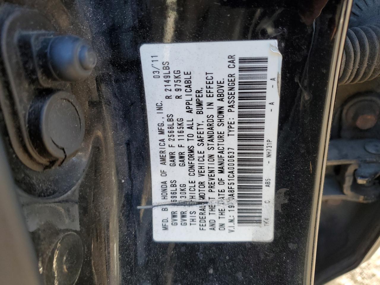 19UUA8F51CA000637 2012 Acura Tl