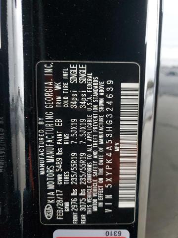 2017 KIA SORENTO 5XYPK4A53HG324639